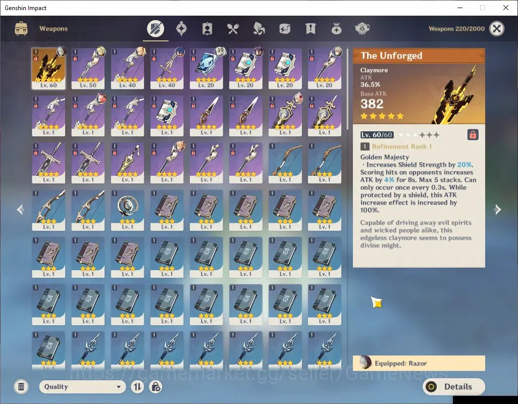 Genshin Impact Accounts ASIA|AR 34|1 Limited + 1 (*5Weapon)|Nahida|The Unf image 4