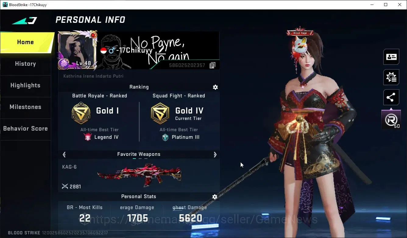 Blood Strike Accounts ASIA|ETERNAL ZERO,DeAgle+Collab TR FN2000,Jack,7DS image 2