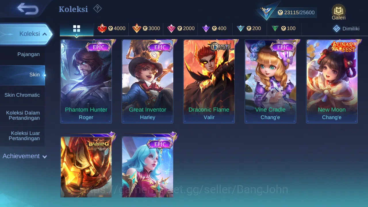 Mobile Legends: Bang Bang Accounts Hero 69 Skin 112 | CC Nata | Lunar Change | Epic R image 10
