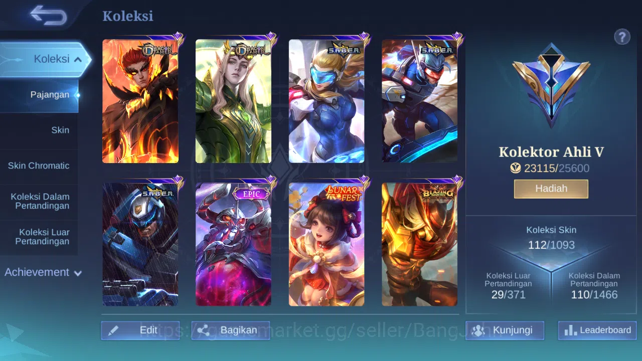 Mobile Legends: Bang Bang Accounts Hero 69 Skin 112 | CC Nata | Lunar Change | Epic R image 7