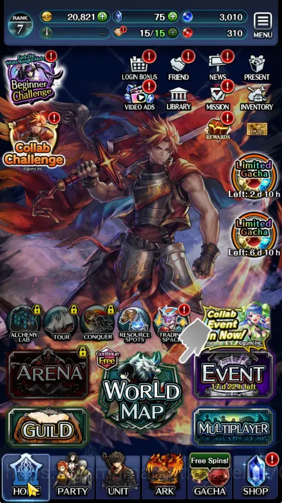 Last Cloudia Accounts GLOBAL|Rank 7|Collab Brave Frontier (Fire God Varg image 7