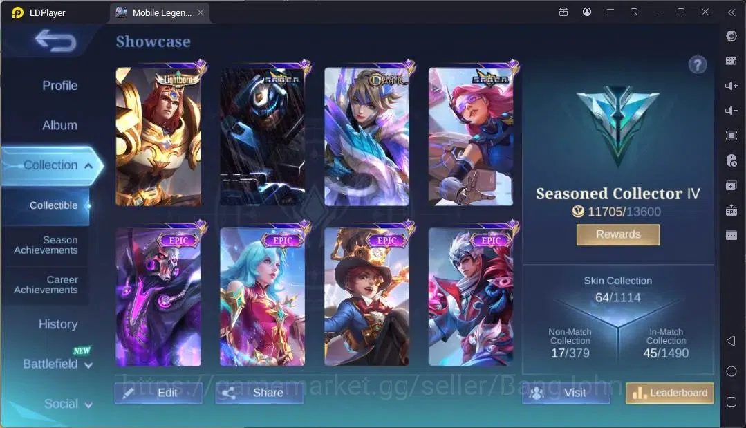 Mobile Legends: Bang Bang Accounts Global |Hero 64|Skin 64|Seasoned|Lightborn Tigreal image 2