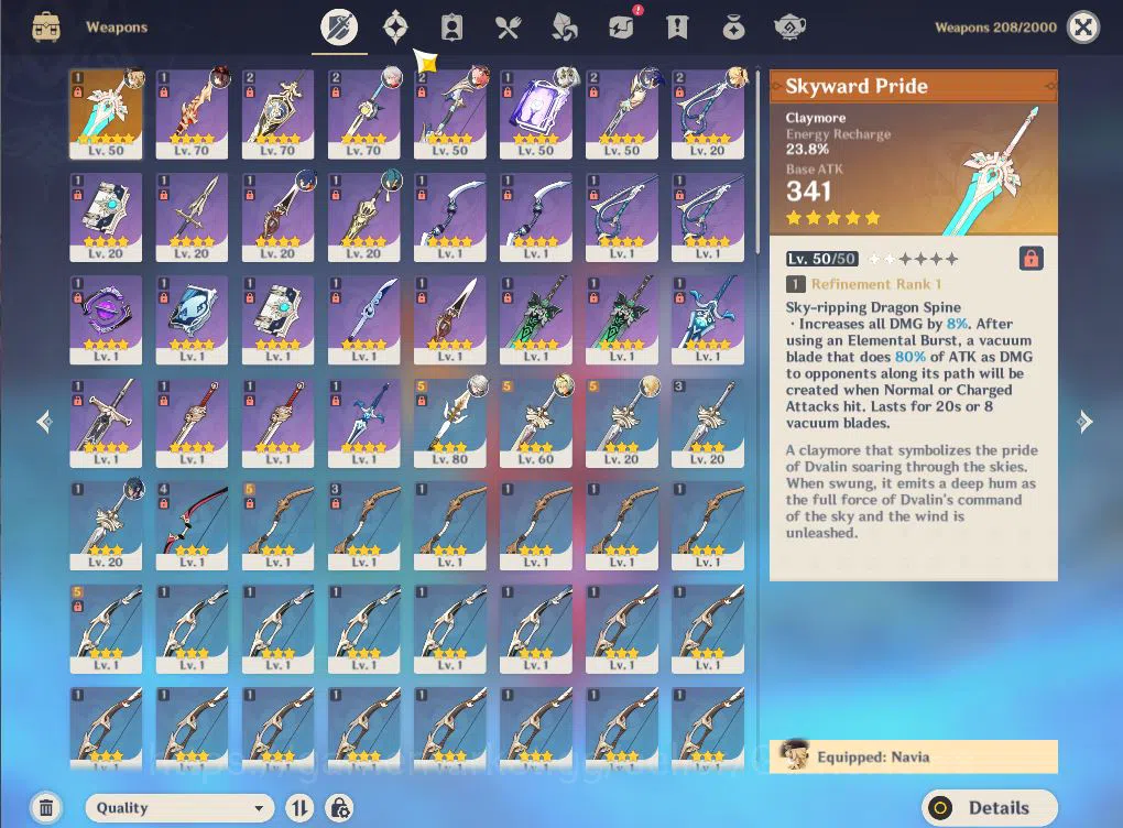 Genshin Impact Accounts End Game ASIA|AR 52|5 Limited 4