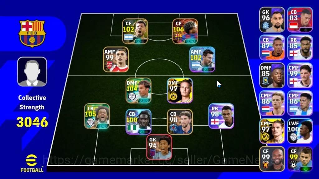 eFootball Accounts Others Android|Power 3046|Big Time Lamine Yamal|Epic Marcelo,Xabi Alonso,Sergio Aguero|Show Time Calvin 1