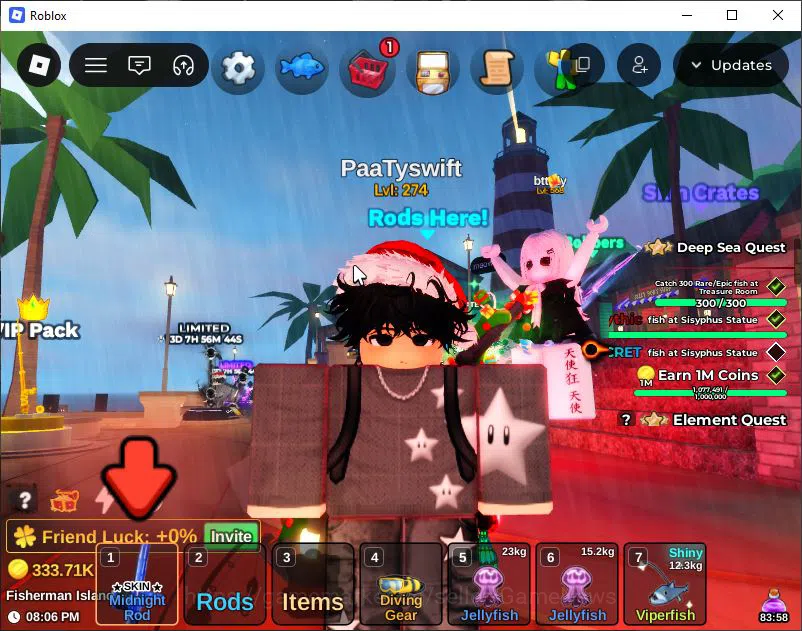 Roblox Accounts [Fish It] Lv 274 |1 Myth 3 Legend Rod (Ares + Blaz image 2
