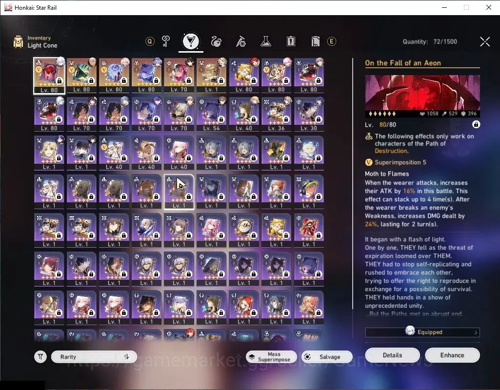 Honkai Star Rail Accounts Asia|TL 70|6,5K SJ 2 Golden Comp|13 Limited|SW 999 image 5