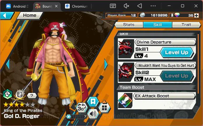 One Piece Bounty Rush Accounts Others GLOBAL|3 Ex|Legend Hero Garp,King Pirates Roger,Awaken RobLucci,Lunarian Alber,CP9 8