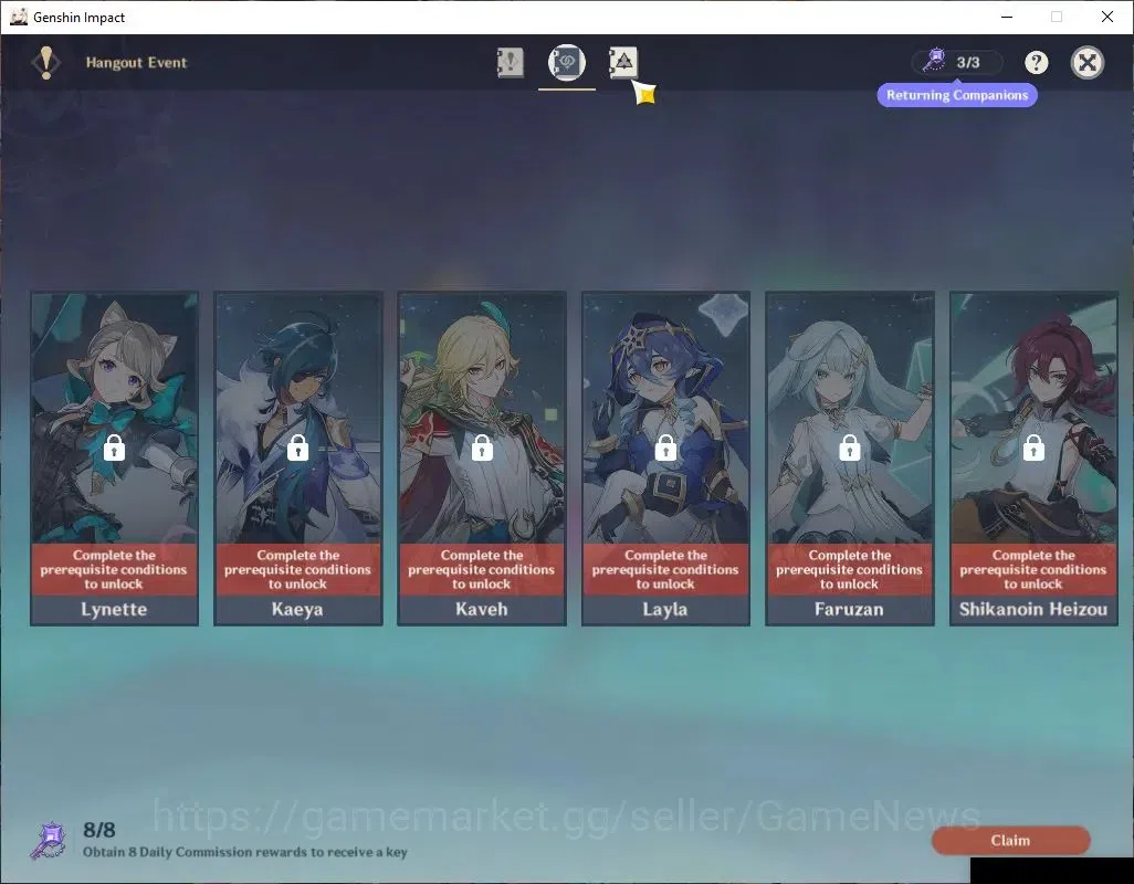 Genshin Impact Accounts Asia|AR 45|4 Limit +26(*4Character)|Varka,Raiden,D image 12
