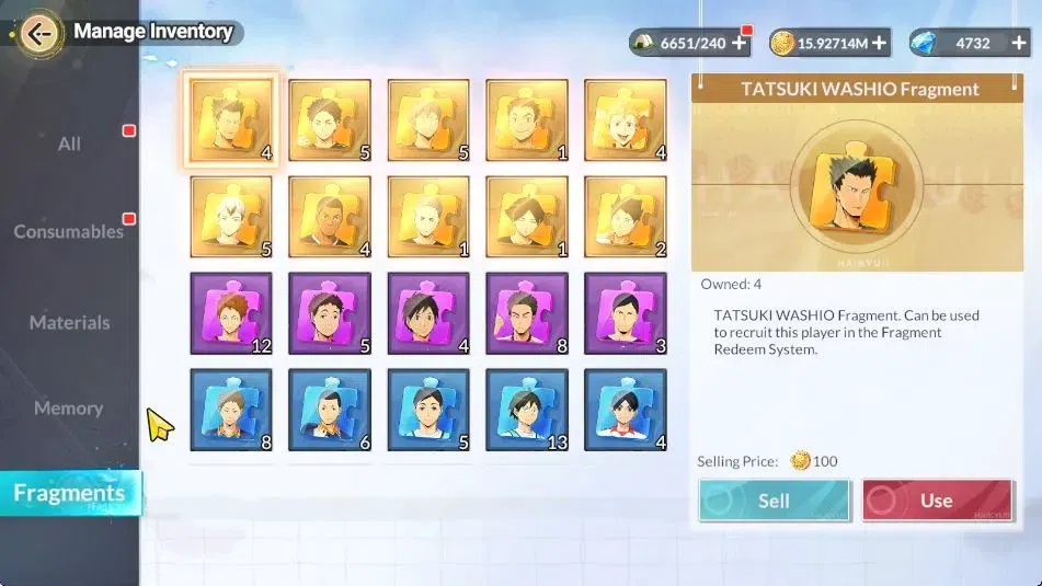 HAIKYU!! FLY HIGH Accounts SEA|Lvl 58|4K DM|7 SP [(Ushijima,Iwaizumi,Oikawa,Kuroo,Akaashi,Bokuto)+Memo,Hinata]|4UR 11