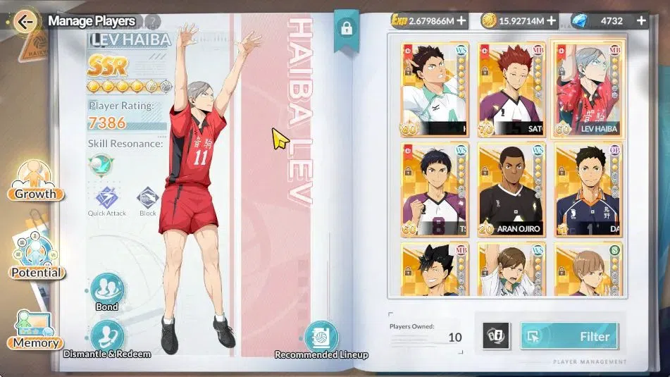 HAIKYU!! FLY HIGH Accounts SEA|Lvl 58|4K DM|7 SP [(Ushijima,Iwaizumi,Oikawa,Kuroo,Akaashi,Bokuto)+Memo,Hinata]|4UR 3