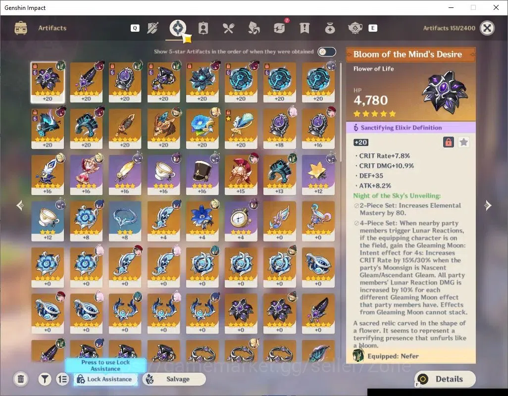 Genshin Impact Accounts ASIA|AR 51|4 Limited + 1 (5* Weapon)|Nefer,Lauma,C image 5