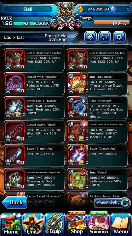 Grand Summoners Accounts End-Game Global|Rank 126|22 Ascend+11 TW|(S Miyu,T Kamijo,DL Rimuru,Fen Luck 121,Choi 12