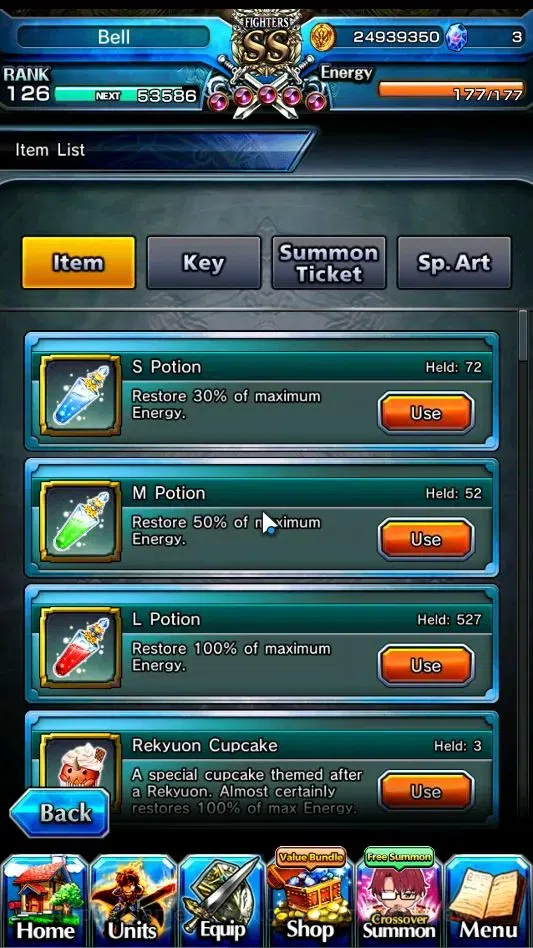 Grand Summoners Accounts End-Game Global|Rank 126|22 Ascend+11 TW|(S Miyu,T Kamijo,DL Rimuru,Fen Luck 121,Choi 2