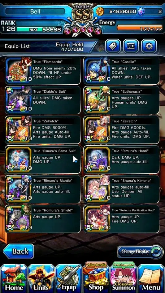 Grand Summoners Accounts End-Game Global|Rank 126|22 Ascend+11 TW|(S Miyu,T Kamijo,DL Rimuru,Fen Luck 121,Choi 7