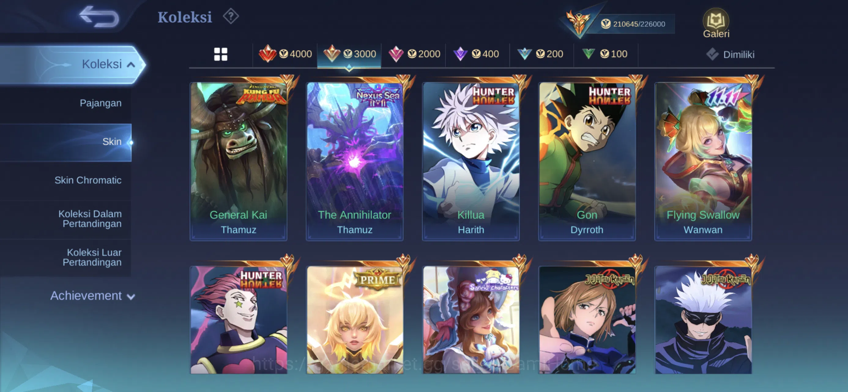 Mobile Legends: Bang Bang Accounts MEGA COLLECTOR ACC ➤ 4 Legends | 3 JJK | 4 HXH | 2 image 11