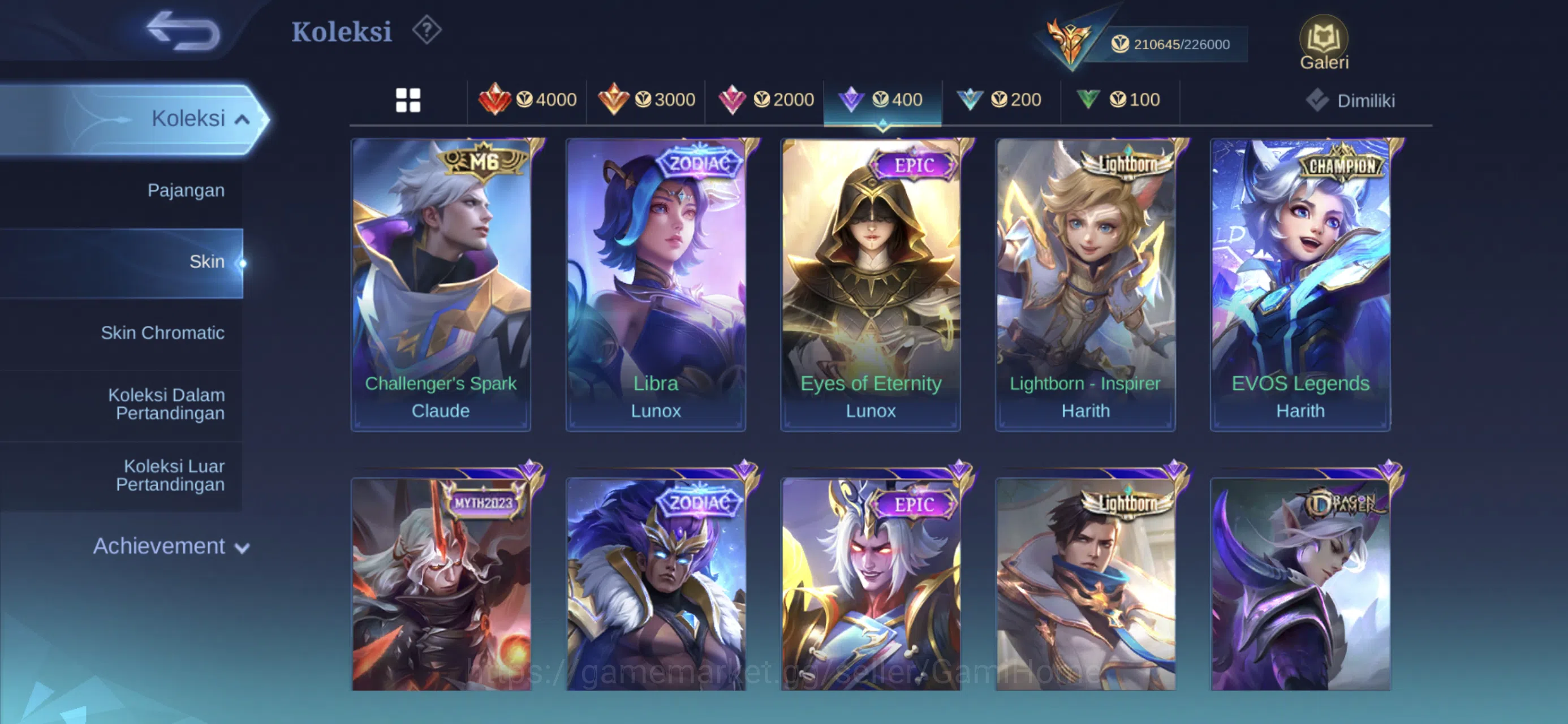 Mobile Legends: Bang Bang Accounts MEGA COLLECTOR ACC ➤ 4 Legends | 3 JJK | 4 HXH | 2 image 8