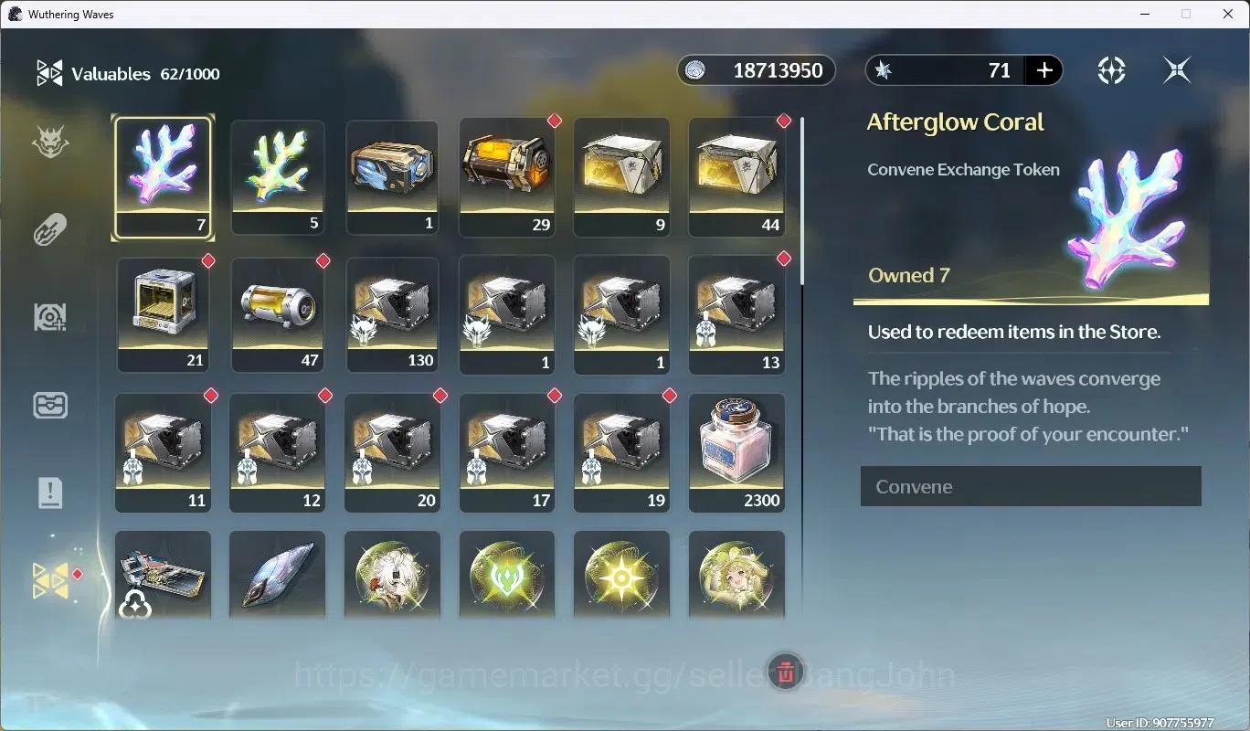 Wuthering Waves Accounts Mid-Game SEA|UL 48|Rank 5|2 Char Limited [Lucy RC6, Rebecca]|Mc Female|TakeMail WW160B 10