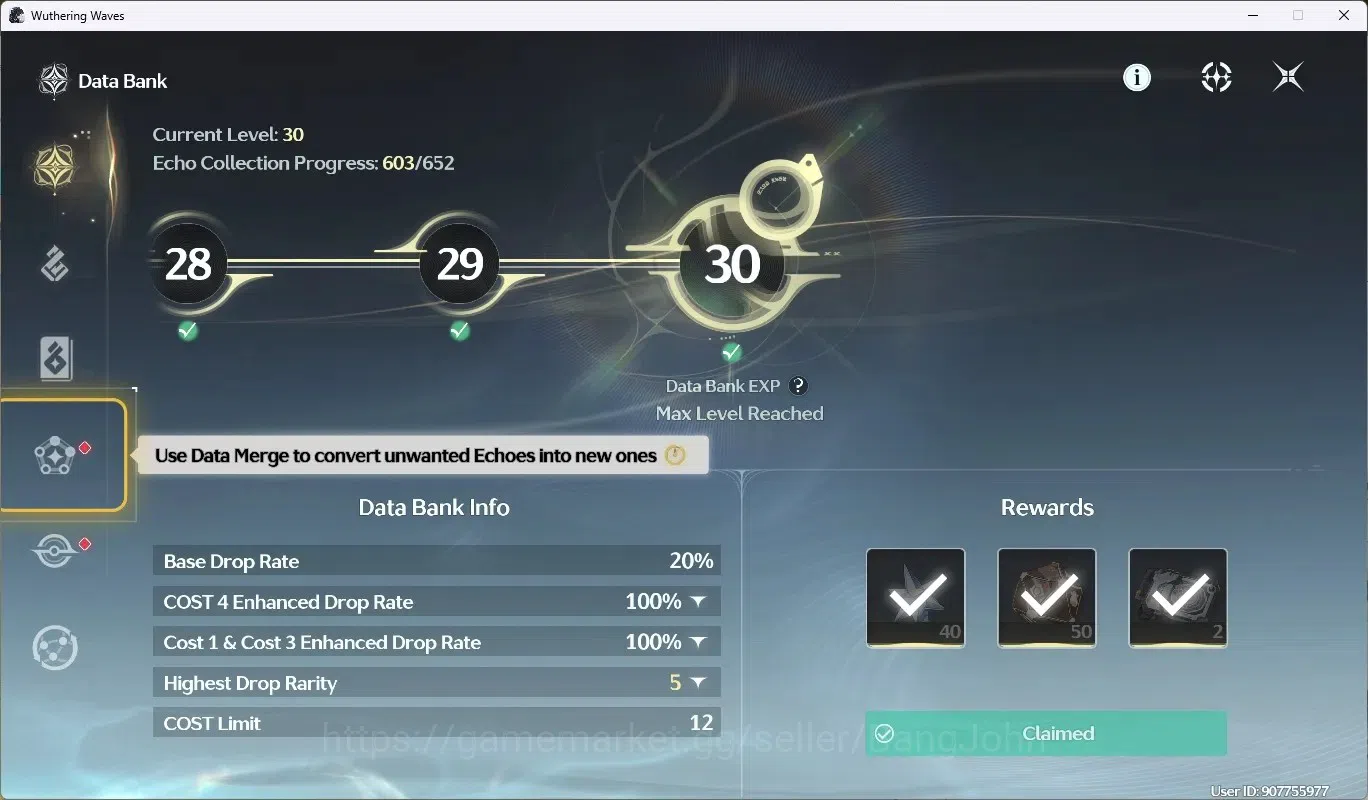 Wuthering Waves Accounts Mid-Game SEA|UL 48|Rank 5|2 Char Limited [Lucy RC6, Rebecca]|Mc Female|TakeMail WW160B 12