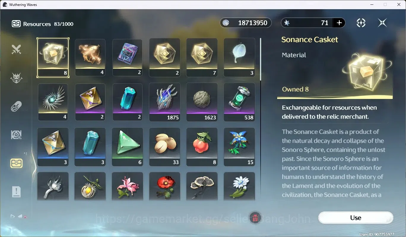 Wuthering Waves Accounts Mid-Game SEA|UL 48|Rank 5|2 Char Limited [Lucy RC6, Rebecca]|Mc Female|TakeMail WW160B 8