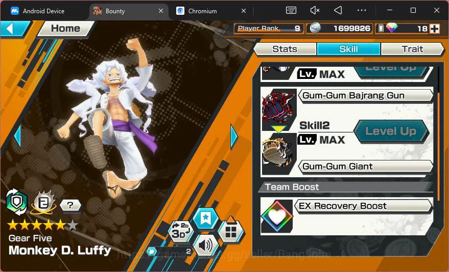 One Piece Bounty Rush Accounts Others GLOBAL|2 ex|Gear5 Luffy,Awaken RobLucci,Tobi Roppo,Stusy,CP9 Jabra|check SS|OPBR145B 7