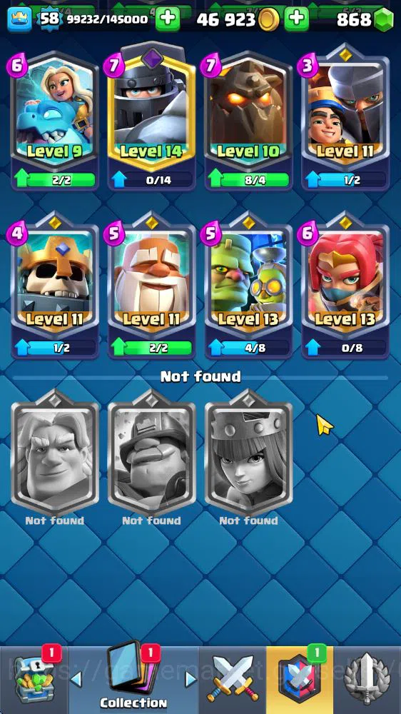 Clash Royale Accounts Midgame Lv 58|Trophy 10585|KTL 15|Limited Skin|Card 118|14 EVO 5 Champ 21 Legendary 33 Epic 30 Rare |2 13