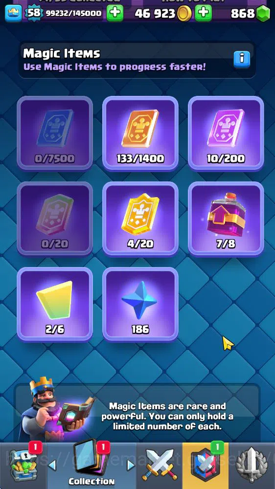 Clash Royale Accounts Midgame Lv 58|Trophy 10585|KTL 15|Limited Skin|Card 118|14 EVO 5 Champ 21 Legendary 33 Epic 30 Rare |2 14