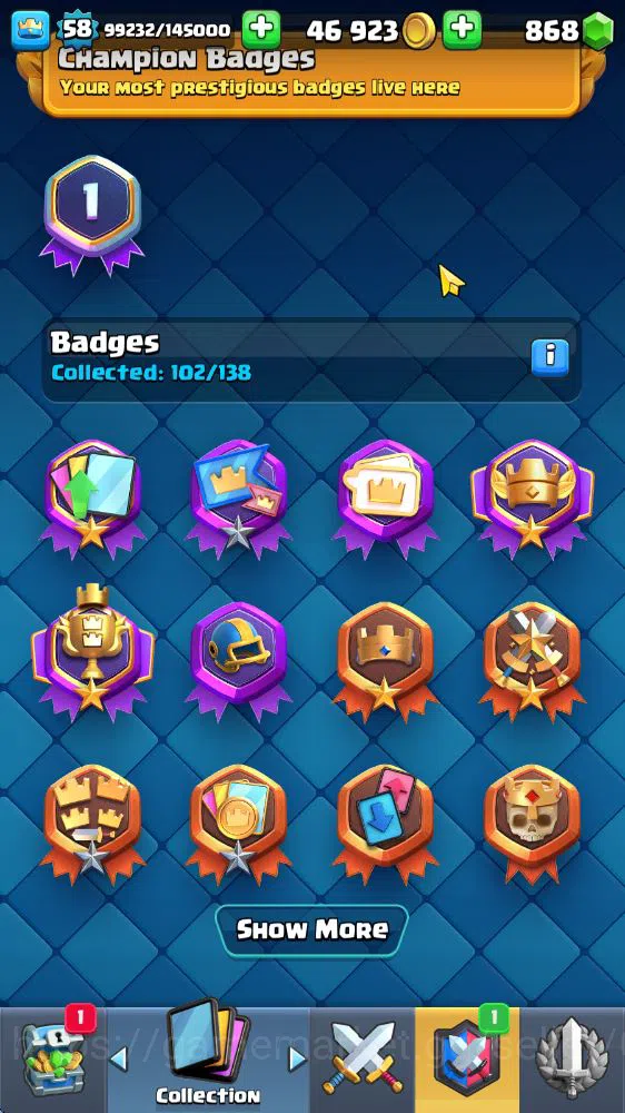 Clash Royale Accounts Midgame Lv 58|Trophy 10585|KTL 15|Limited Skin|Card 118|14 EVO 5 Champ 21 Legendary 33 Epic 30 Rare |2 18