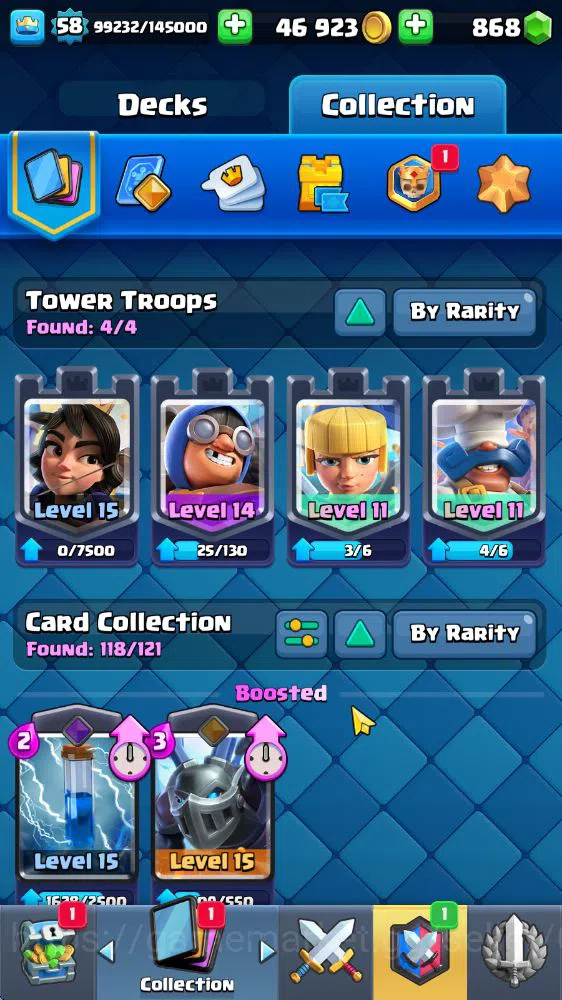 Clash Royale Accounts Midgame Lv 58|Trophy 10585|KTL 15|Limited Skin|Card 118|14 EVO 5 Champ 21 Legendary 33 Epic 30 Rare |2 4