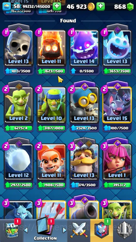Clash Royale Accounts Midgame Lv 58|Trophy 10585|KTL 15|Limited Skin|Card 118|14 EVO 5 Champ 21 Legendary 33 Epic 30 Rare |2 6