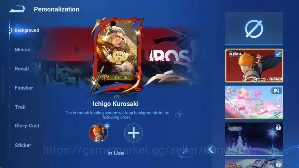 Honor of Kings Accounts Rare Skin Global|113H 286S|Mythic Lu Bu|JJK Gojo|AOT Eren&Mikasa|Bleach Ichigo&Byakuya|Ultramen 10