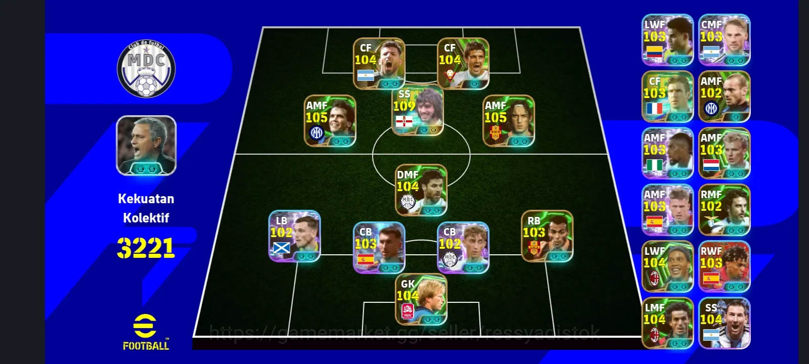 eFootball Accounts Legends & Iconic Players COLECTIVE 3221+ | NEW GEORGE BEST x DAVID VILLA x TOTTI x L MATHAUS x XABI 1