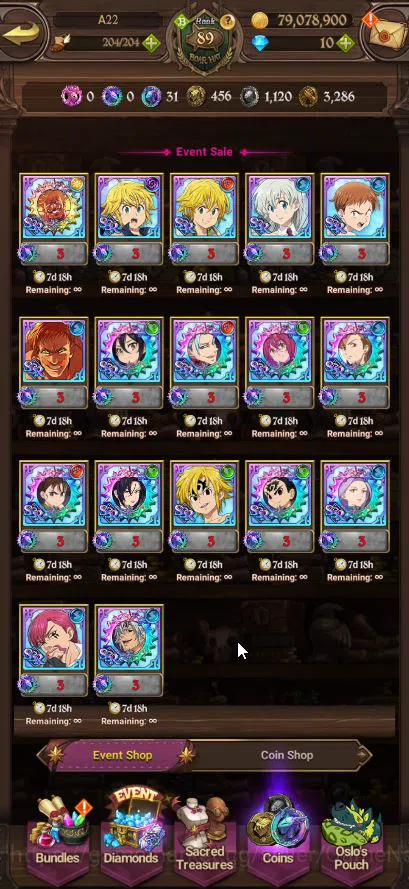 The Seven Deadly Sins: Grand Cross Accounts Asia|3,2M CC|2LR+6UR+Many Collabs|King&Diane 2/6,E image 12