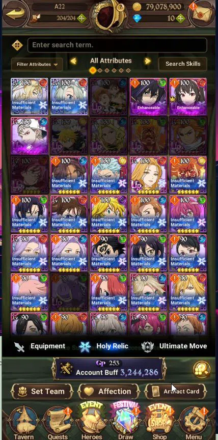 The Seven Deadly Sins: Grand Cross Accounts Asia|3,2M CC|2LR+6UR+Many Collabs|King&Diane 2/6,E image 16