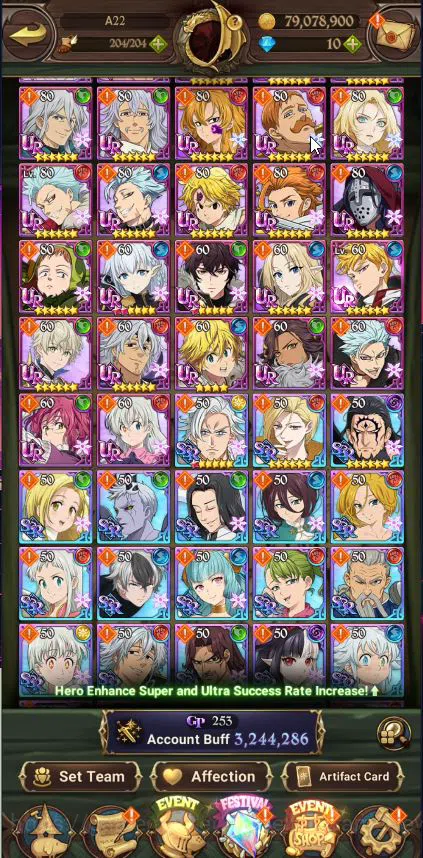 The Seven Deadly Sins: Grand Cross Accounts Asia|3,2M CC|2LR+6UR+Many Collabs|King&Diane 2/6,E image 18