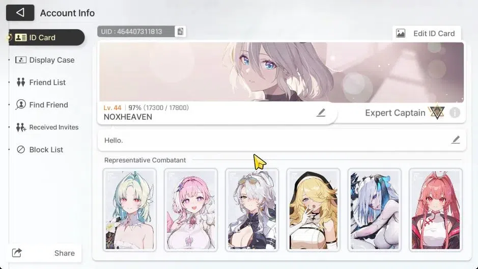 Chaos Zero Nightmare Accounts GLOBAL Lv 44|1K Crys|9 SSR[(HeidemarieM2,Nine,Orle image 2