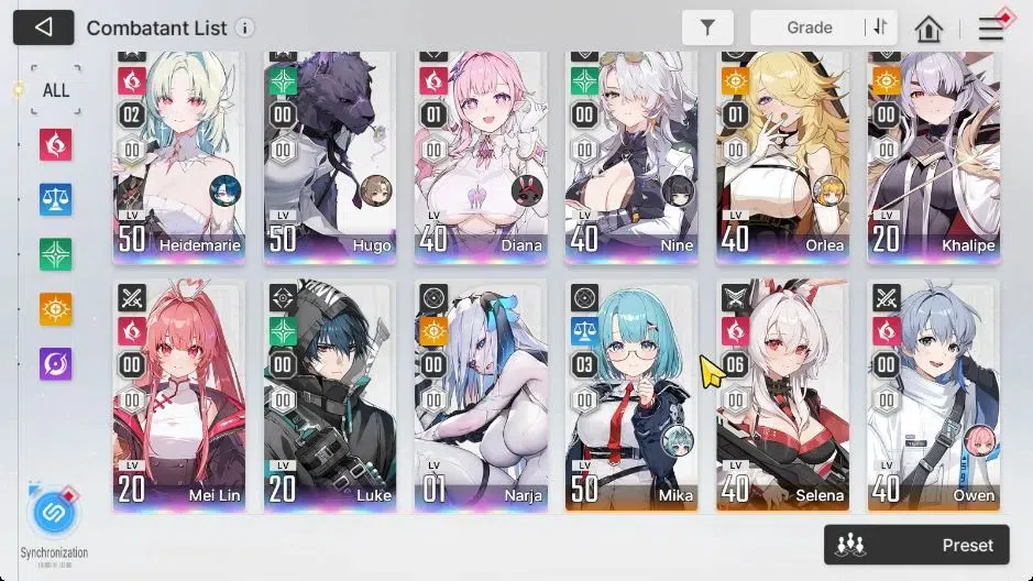 Chaos Zero Nightmare Accounts GLOBAL Lv 44|1K Crys|9 SSR[(HeidemarieM2,Nine,Orle image 3