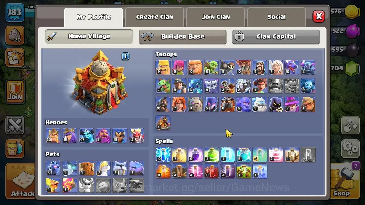 Clash of Clans Accounts TH 16-BH 10|LV 183|HH 9|BK 60,AQ 81,GW 51,MP 47,RC image 4