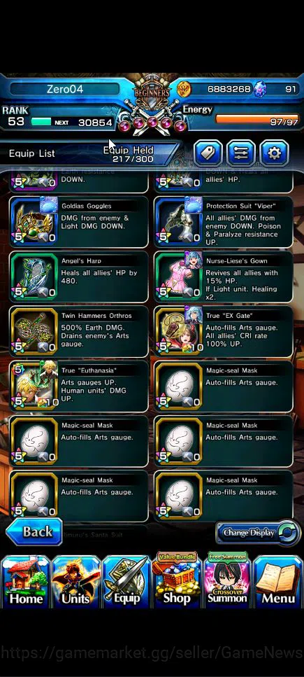 Grand Summoners Accounts Global|Rank 53|12 Ascend+9 TW|(Sayaka,Touma,S Chlo image 6