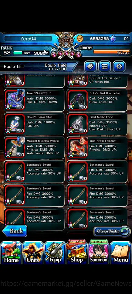 Grand Summoners Accounts Global|Rank 53|12 Ascend+9 TW|(Sayaka,Touma,S Chlo image 8