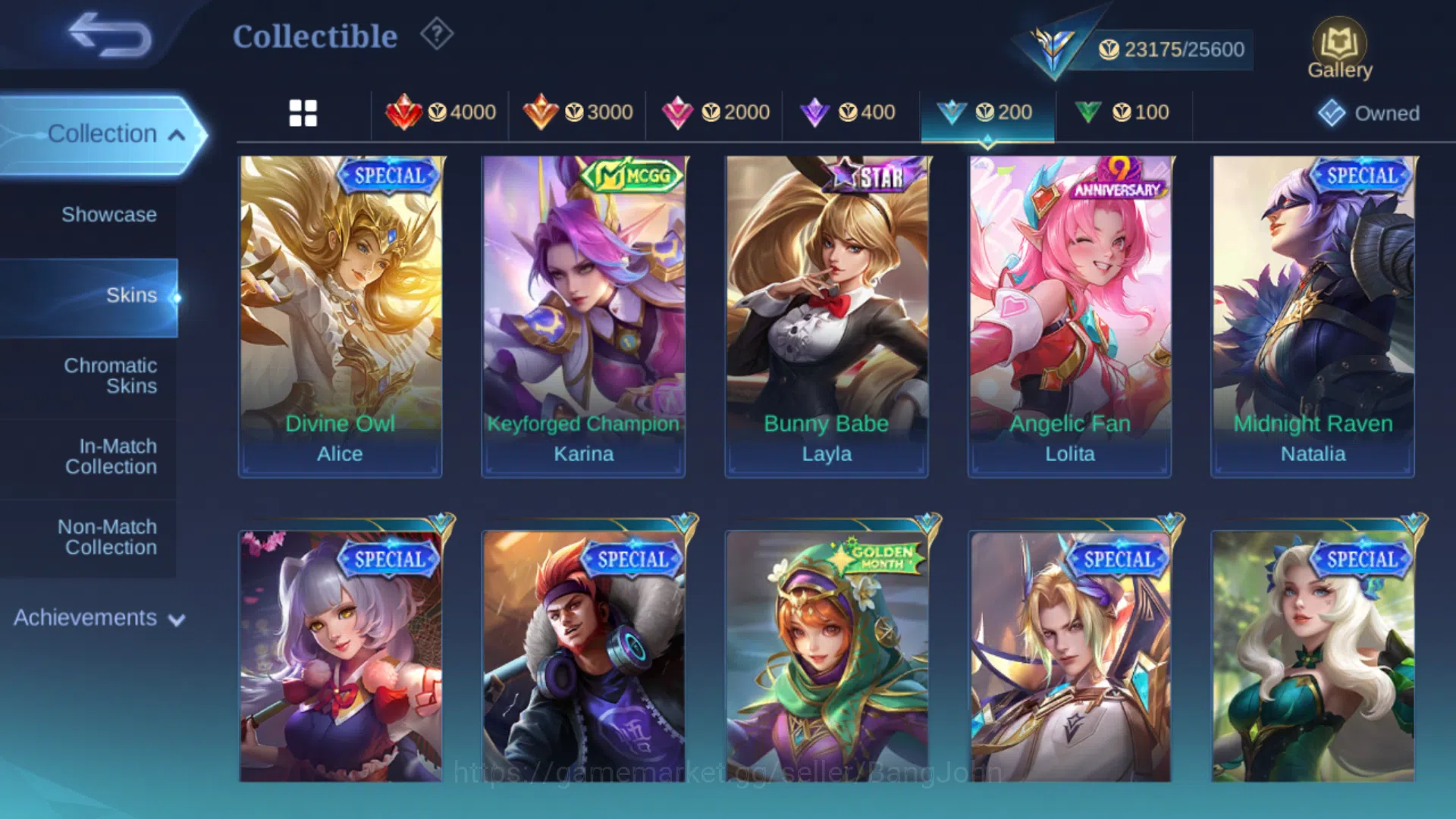 Mobile Legends: Bang Bang Accounts Others Hero 71 | Skin 116 | Emblem Max 3 (Sisanya 59 Semua) | Epic YSS | Epic Roger 6