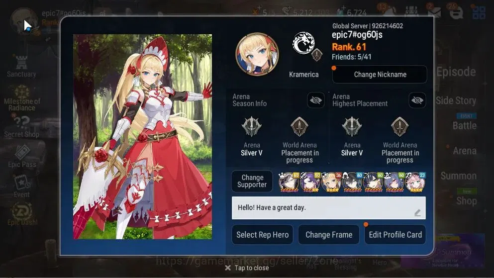 Epic Seven Accounts GLOBAL|9ML (S Teyou, C Pavel, A Laika, D Lilibet, image 15