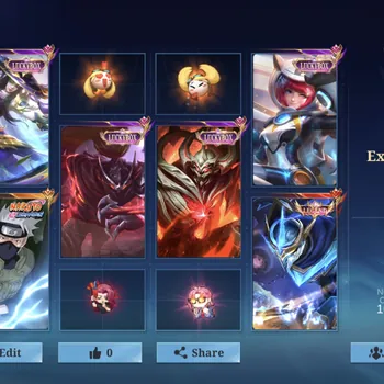 Mobile Legends: Bang Bang Accounts Rare Skin Skin 370:Legend Gusion, Kakashi, 3 Prime(Claude, Yu Zhong, Beatrix) 3