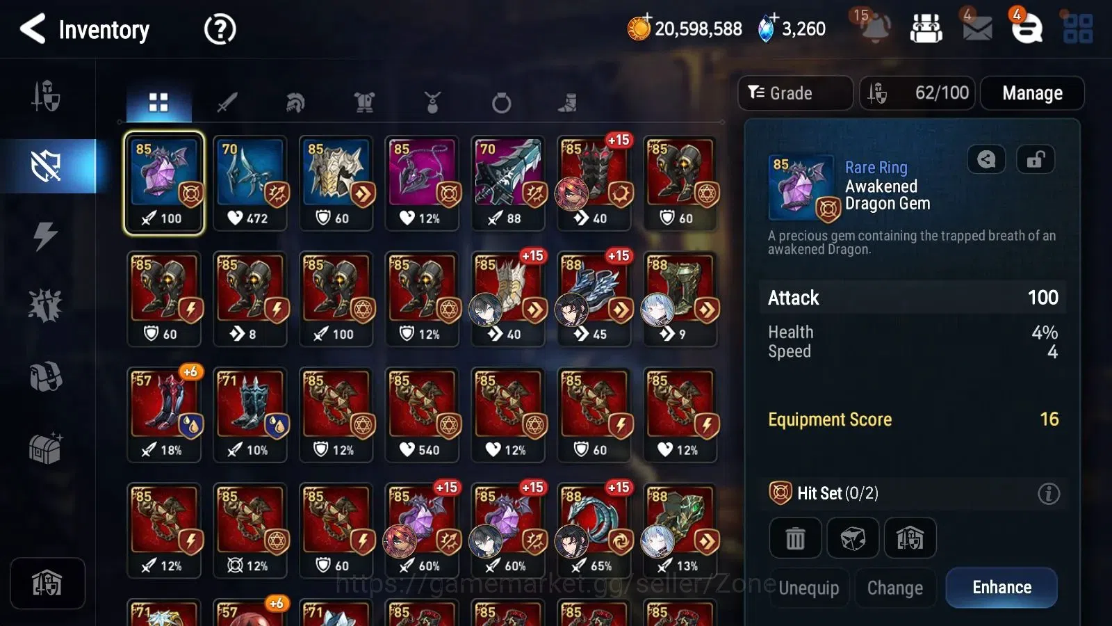 Epic Seven Accounts High-End Global Unverif|9ML (Belian,SNYulha,RoL,Etc.)|PoH+BlessON|SS 3.2K|Gold 12