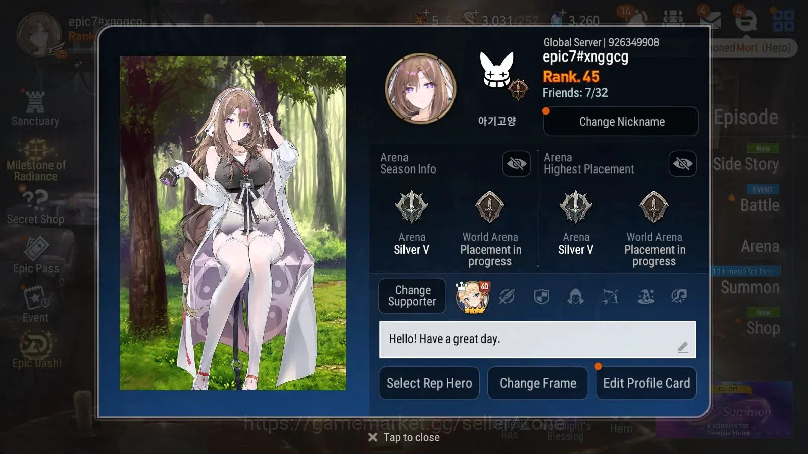 Epic Seven Accounts High-End Global Unverif|9ML (Belian,SNYulha,RoL,Etc.)|PoH+BlessON|SS 3.2K|Gold 2