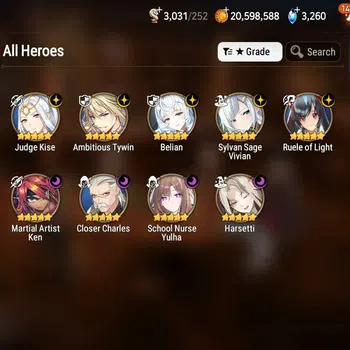 Epic Seven Accounts High-End Global Unverif|9ML (Belian,SNYulha,RoL,Etc.)|PoH+BlessON|SS 3.2K|Gold