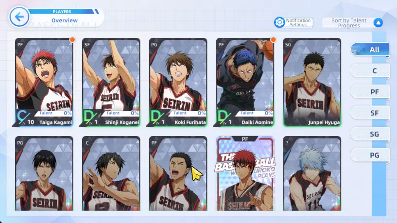 Kuroko's Basketball Street Rivals Accounts SEA SV017|Fresh Starter Lv2|Starter Daiki Aomine + 3 Other Character|Ch1 6