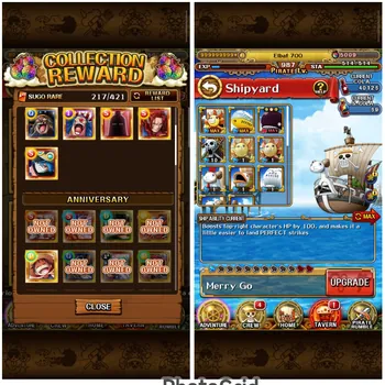One Piece Treasure Cruise Accounts Mid‑range #OPTC251: 5009 GEM!! [Android ONLY] Level 987, Bounty 195M | Sugo Rare 217/421