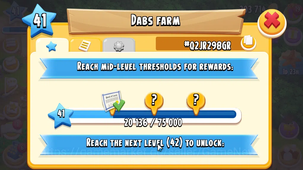 Hay Day Accounts Level 41 | Barn Storage 1100 + Silo Storage 625 | 203k Coins, 26 Diamonds |CN ON|Log Supercell ID|Take 10