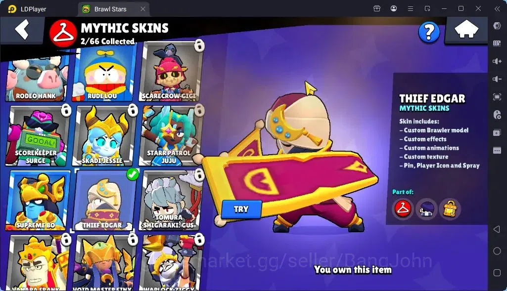 Brawl Stars Accounts Global |Trophy 1451 | Brawler 26, 4 Max | Skins 1Legendary 2 Mythic,3 Epic|Bling 7856|Protect Off|Check 10