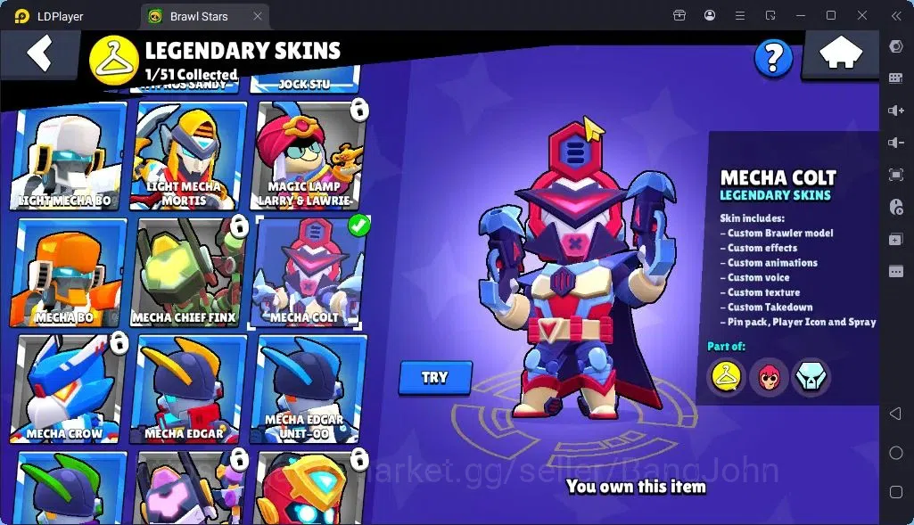 Brawl Stars Accounts Global |Trophy 1451 | Brawler 26, 4 Max | Skins 1Legendary 2 Mythic,3 Epic|Bling 7856|Protect Off|Check 11